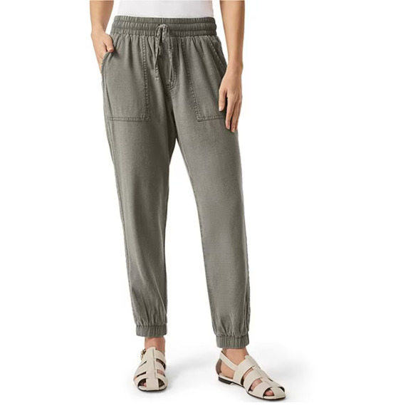 SPLENDID WOMENS MEDIUM DRAWSTRING LINEN BLEND LAKESIDE JOGGER GREEN NEW